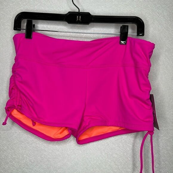 Athleta Scrunch Shorts Hot Pink L - Picture 2 of 6